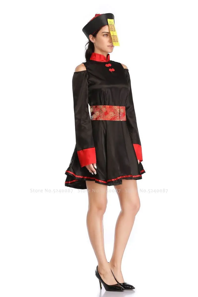 Хэллоуин китайская Династия Цин карнавал зомби косплей страшный костюм женский