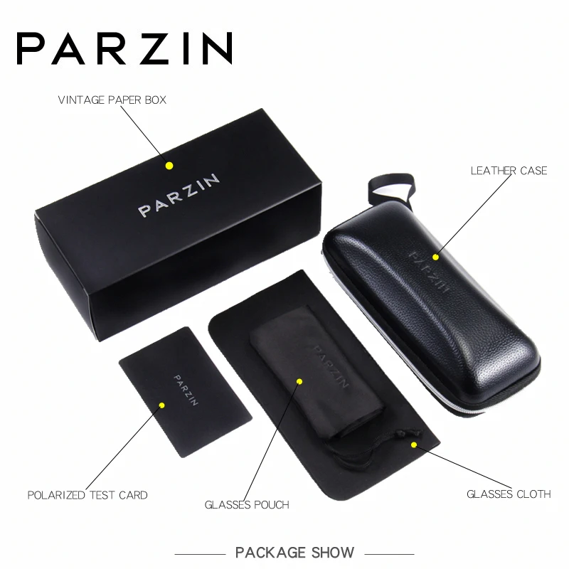 PARZIN поляризованные мужские солнцезащитные очки классические пилот Gafas для