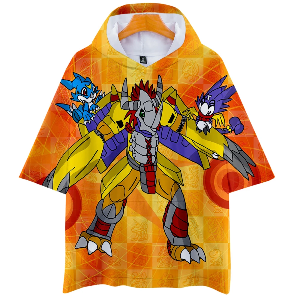 Футболка Digimon Fighting тираннозавр 3D толстовки женские/мужские с коротким рукавом