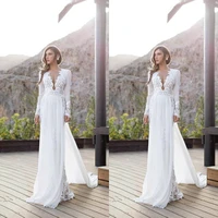sexy bridal gown long sleeve shown bridal gown with train v neck vestido de noiva abendkleider 2018 mother of the bride dresses