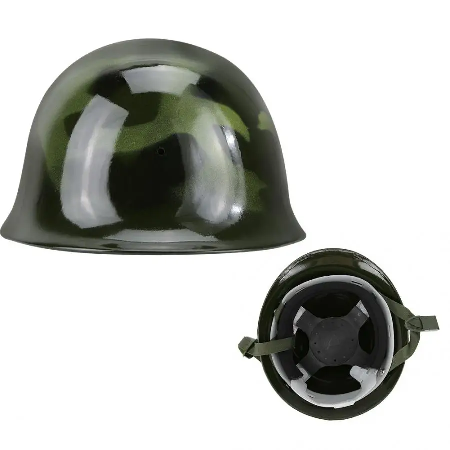 Steel Helmet Fireman Safety Prevention Flame-retardant Pierce Resistance Military Green