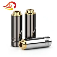 qyfang 4 4mm 5 pole balanced stereo earphone female jack audio plug bright shell metal adapter diy wire connector for headphone