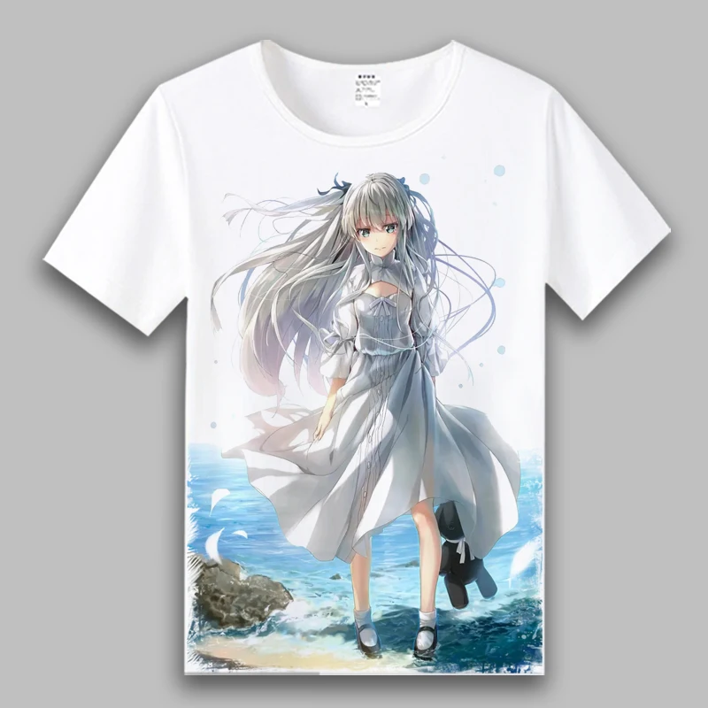 Футболка для косплея Yosuga no Sora Kasugano Haruka с принтом летняя футболка короткими