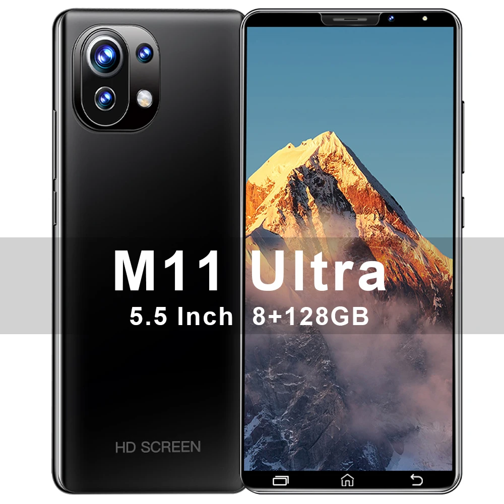 

Hot Sale XIAOM11 Ultra 5.5 Inch 8GB RAM 128GB 16+32MP Smartphone Face Unlock 4800mAh Deca Core Cellphones Global MT6889 Celular