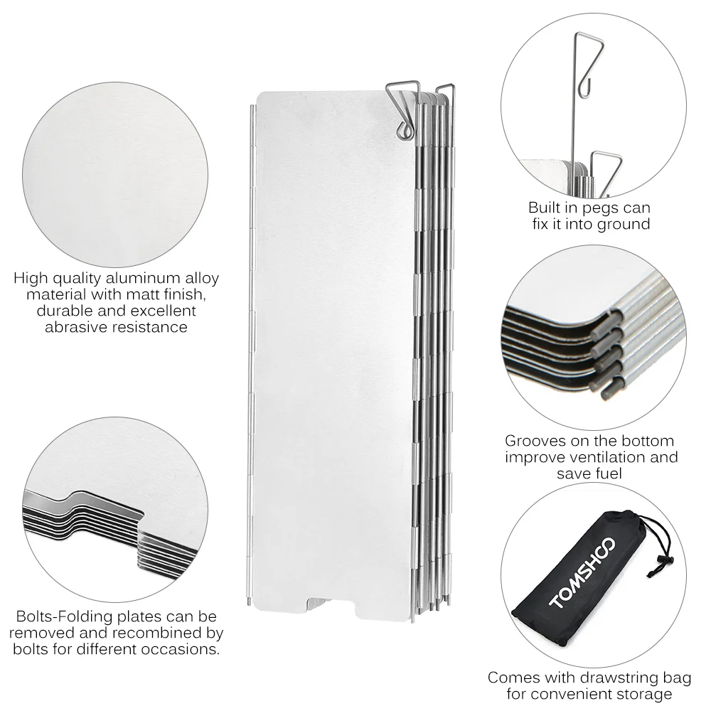 Ветровое стекло для плиты 10 тарелок отдыха на открытом воздухе газовая плита