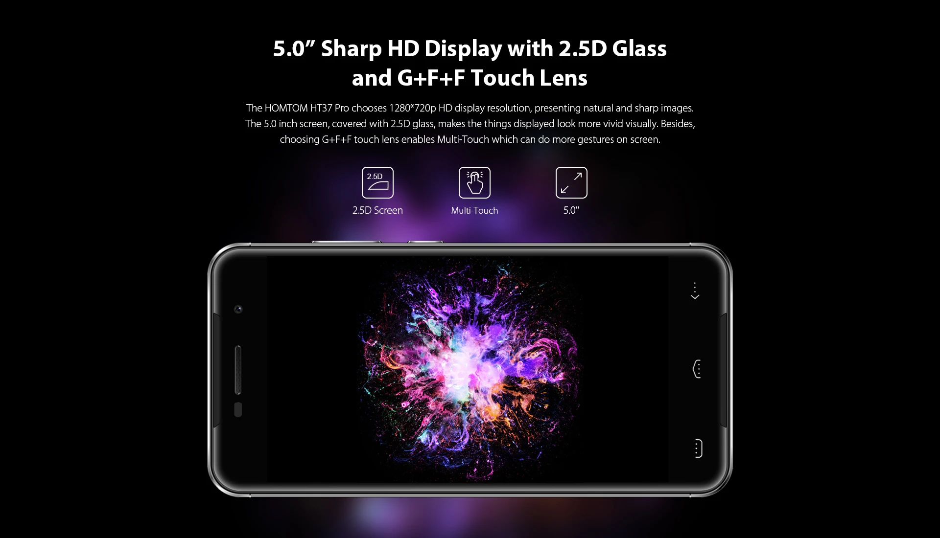 HOMTOM HT37 Pro смартфон 4G MT6737 5,0 дюймов HD Android 7,0 сотовый телефон 3+ 32 Гб 13 МП 3000 мАч отпечаток пальца ID