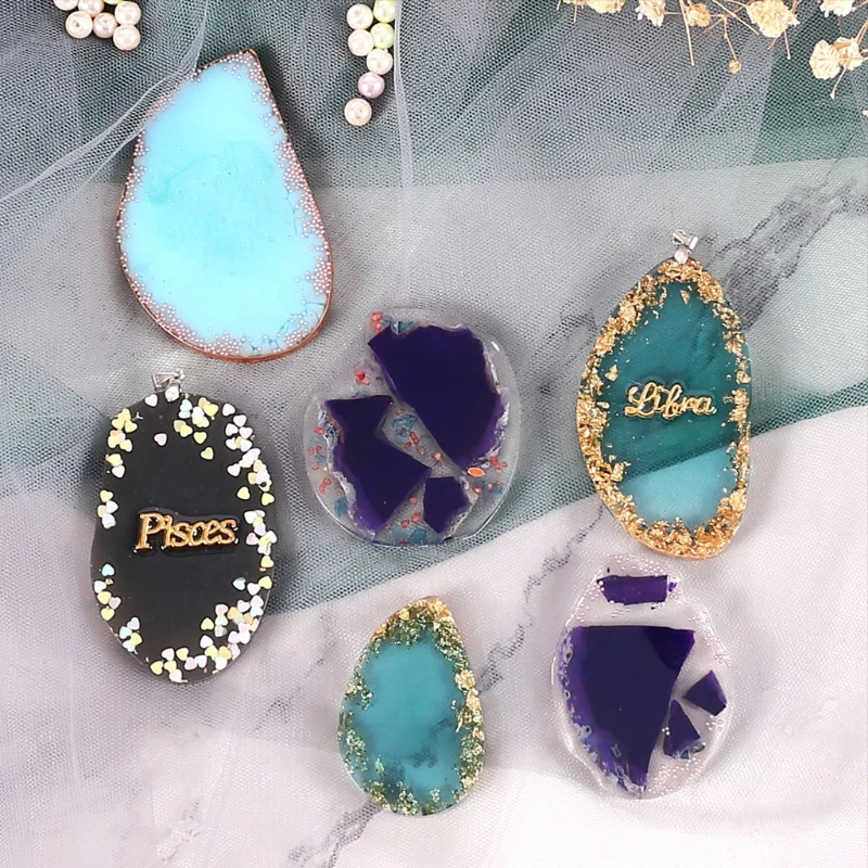 

Crystal Epoxy Resin Mold Necklace Pendant Silicone Mould DIY Crafts Jewelry Making Finding Accessories
