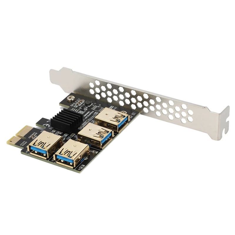 

Новинка, плата PCIe Райзера с 4 портами, переходник PCI-E 1x к 4 USB 3,0 PCI-E Rabbet GPU, Райзер-Райзер, эфириум ETH/Портативная валюта/денежный фактор ZEC 16X