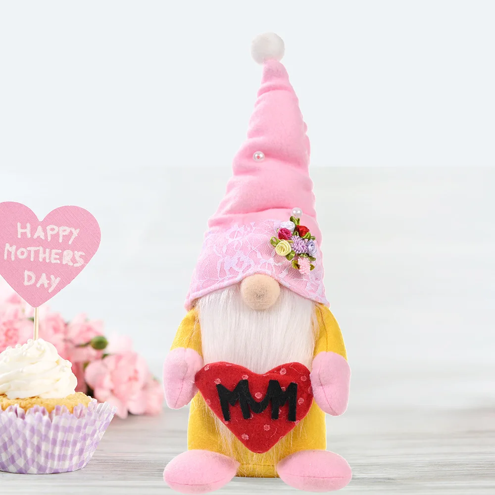 

Mother Day Decorations Mother's Day Beaded Flower Hat Gnome Ornament Gifts for Mother