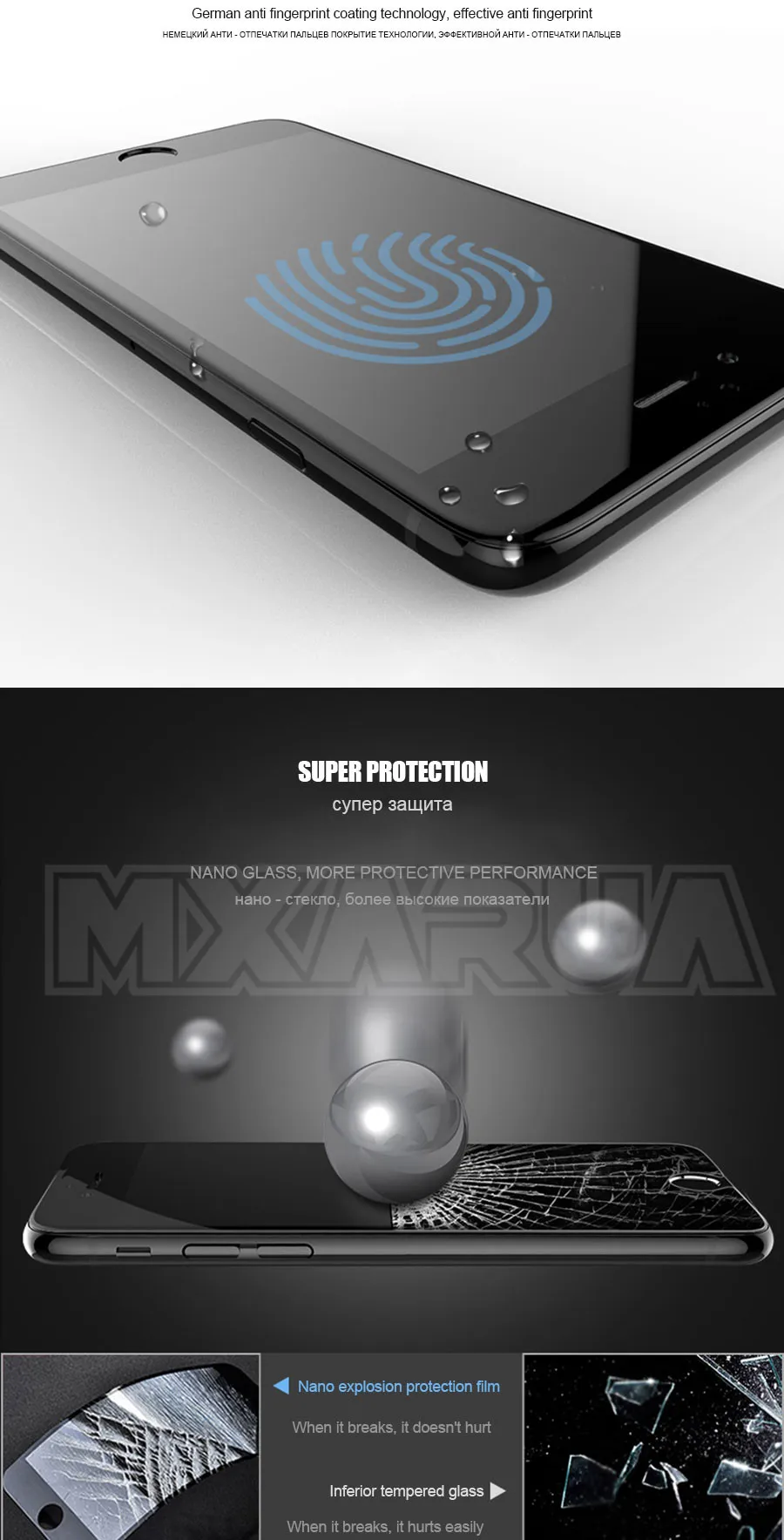 100D полное покрытие из закаленного стекла на iPhone 6 6s 7 8 Plus Защитная пленка для экрана iPhone 11 Pro X XR XS Max защитное стекло