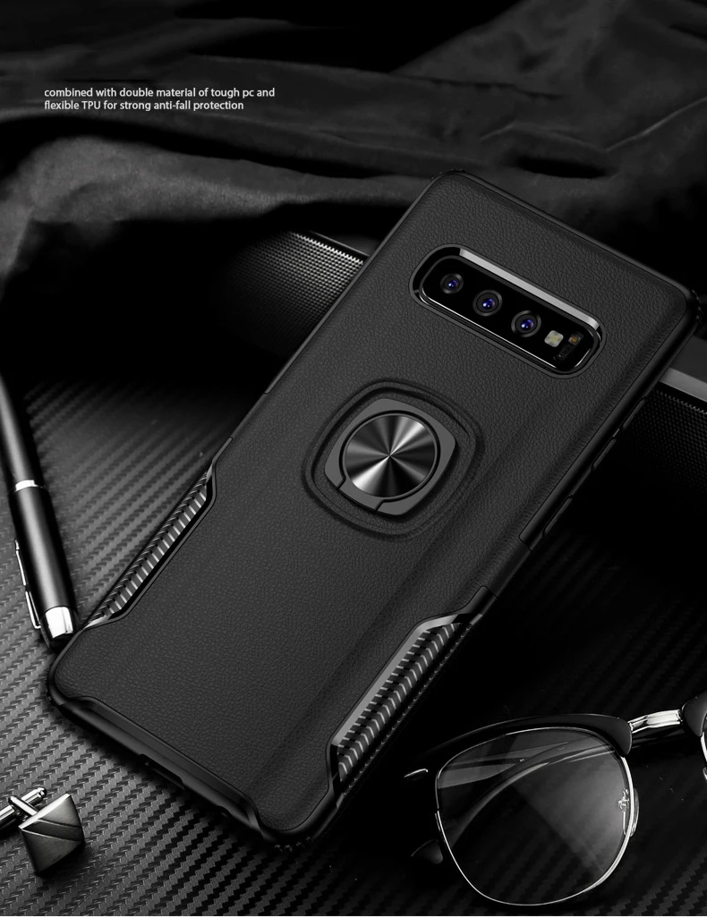 Lamorniea для samsung Galaxy S10 чехол металлическое кольцо автомобильная подставка силиконовый чехол для телефона samsung Galaxy S10 S8 S9 Plus S10E Note 8 9