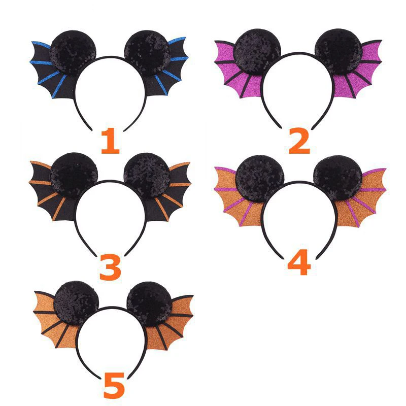 Милый 3 Минни Маус черно обручем для волос девочек на Хэллоуин крылья летучей