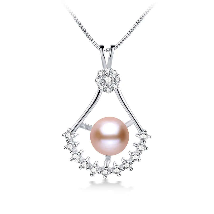 Женский кулон из серебра 925 пробы с натуральным пресноводным жемчугом|Подвески| |