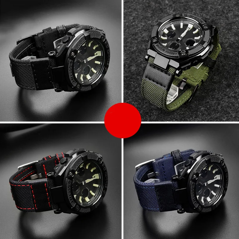 Нейлоновый Холщовый кожаный ремешок для наручных часов G-shock Casio