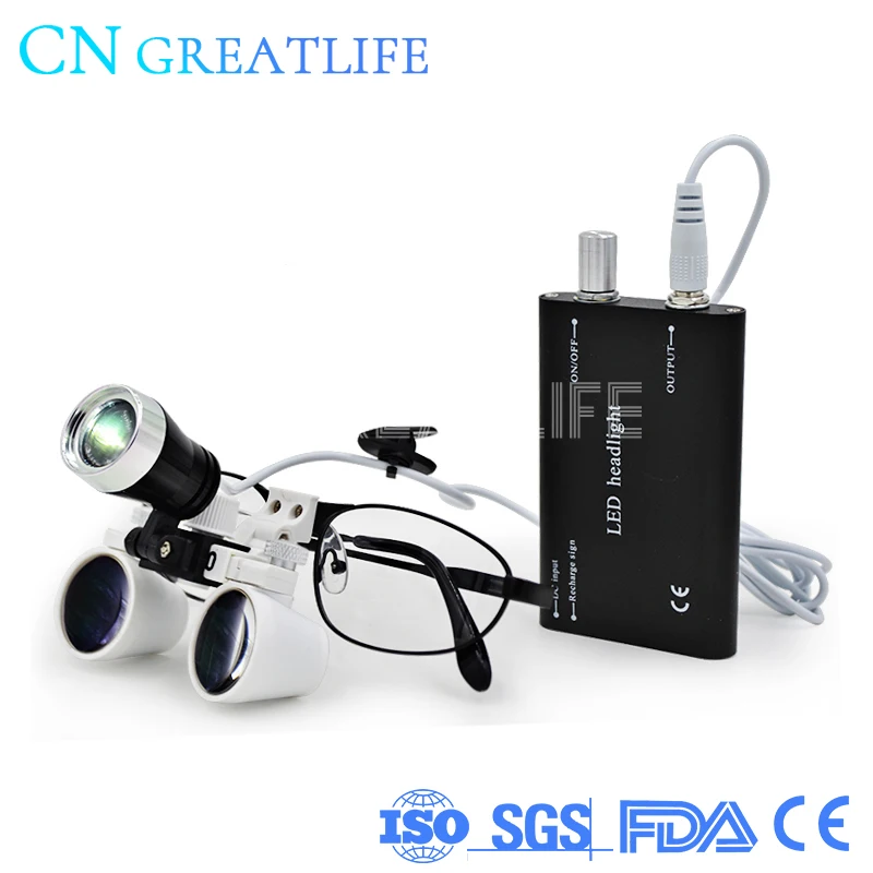 2.5x 3.5x Magnifying Glasses Dental Headlamp Surgical Headlamp Dental Surgical Loupes 2.5x 3.5x Dental Loupes with Led