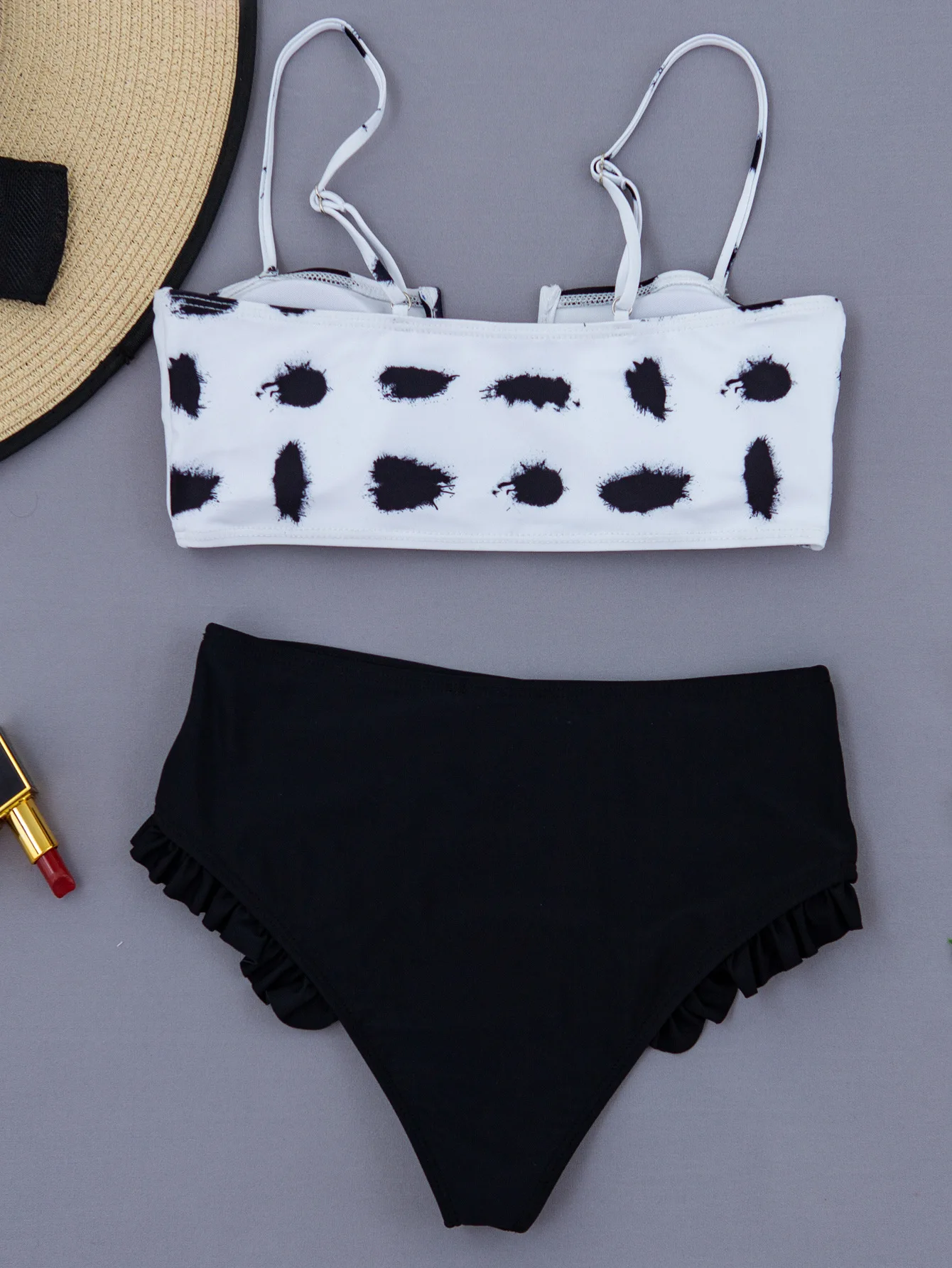 

Bikinis 2021 Mujer High Waist Bikini Set Push Up Swimsuit Women V Neck Swimwear Female Bathing Suit Beachwear Biquini Brazilian