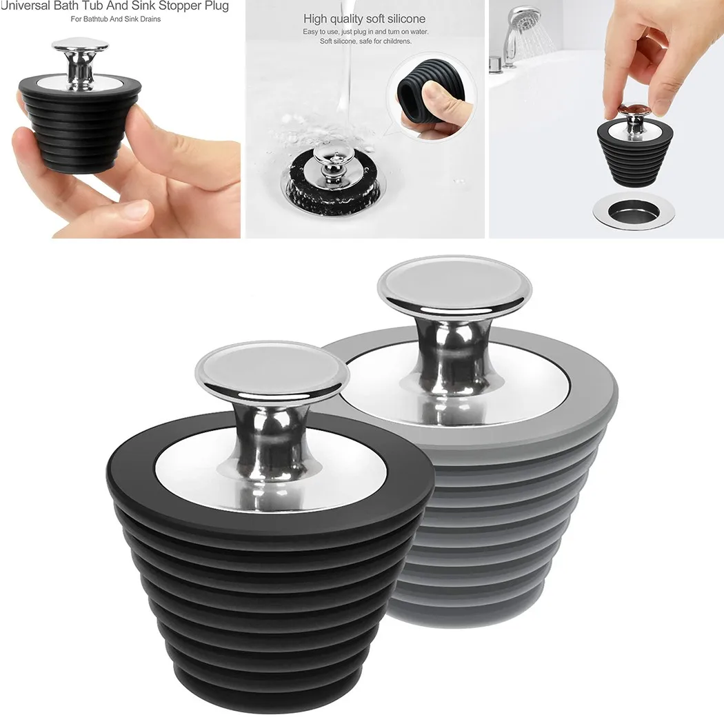 

Universal Silicone Shower Bathtub Water Stopper Kitchen Bathroom Sink Drain Deodorant Plug Bath Stopper
