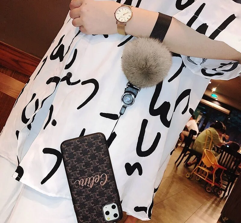 

Suitable for iphone11pro max mobile phone shell leather presbyopia Apple XSmax fashion with the new 12 hair ball