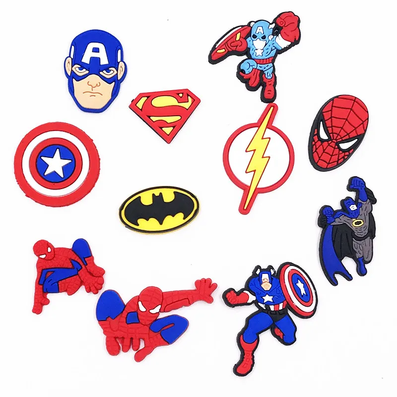 50/100 шт Heros Captain America Человек паук силиконовые аксессуары плоская задняя часть