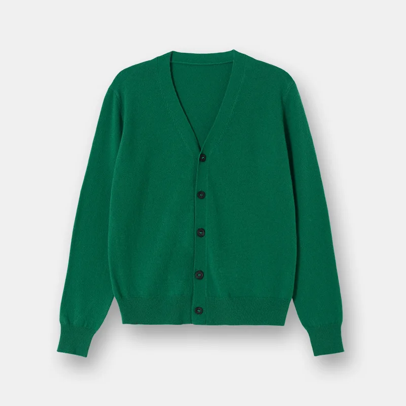 

Women Sweater 2021 Autumn and Winter New Thin V-neck Wool Knit Cardigan Unisex Jacket
