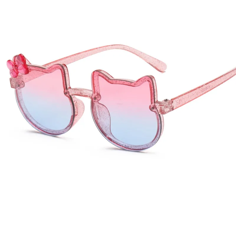 Модные детские солнцезащитные очки с рисунком котенка для мальчиков и девочек