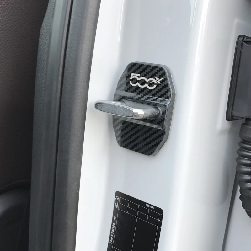 4 шт. защитный чехол из углеродного волокна для автомобильного замка двери fiat 500X