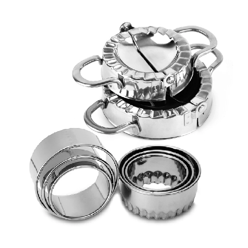 

Wraper Dumpling moulds set Silver Dumpling Mould Maker Stainless Steel