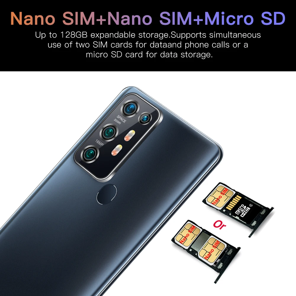 

Galxy Note30U Pro 7.2 Inch 8+512GB 24+48MP Fingerprint Unlock Andriod 10 Smartphone MTK6889 Dual SIM+SD Cellphones 5G Network