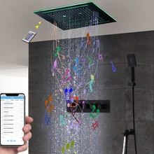 Новый 16 дюймовый дождь туман водопад bluetooth музыкальная душевая