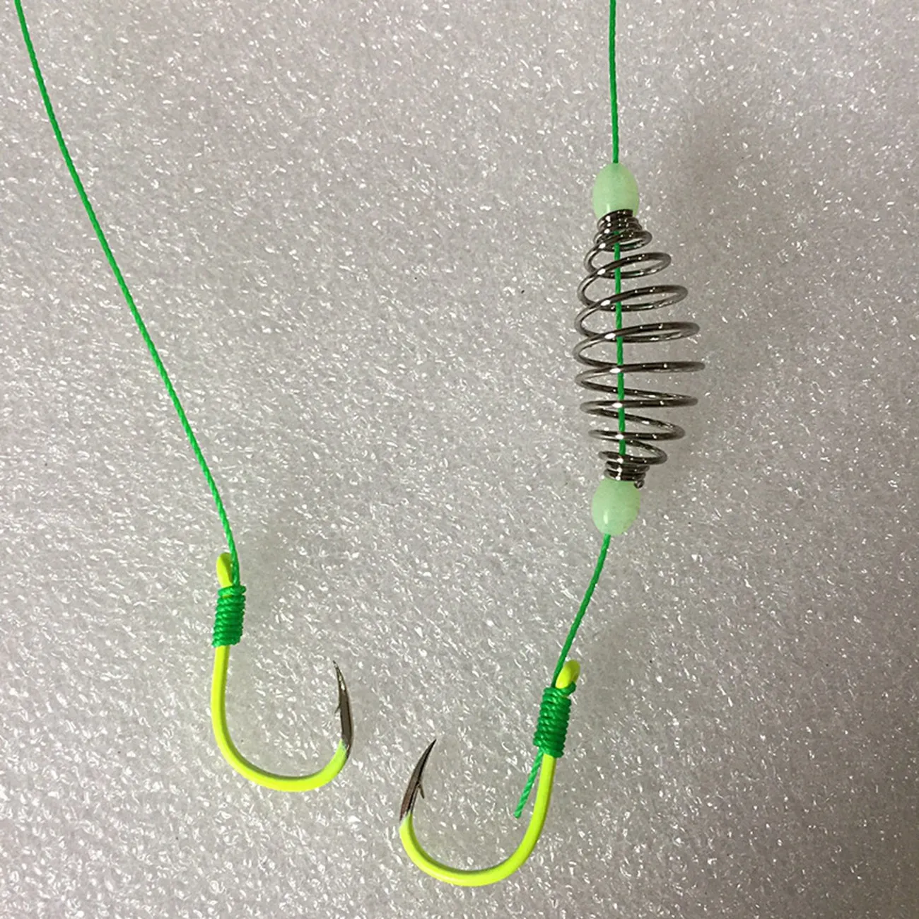 

5 Pairs Set Fishing Hooks Carp Fishing Hair Rigs Double Barbed Hook Anti Tangle Swivel Braided Thread line with Spring Feed cage