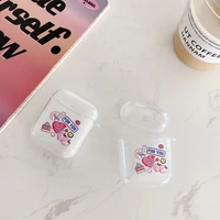 earphone case for airpods cartoon korean earphones cover for airpods 2 3 airpods pro soft silicone transparent shell with hook