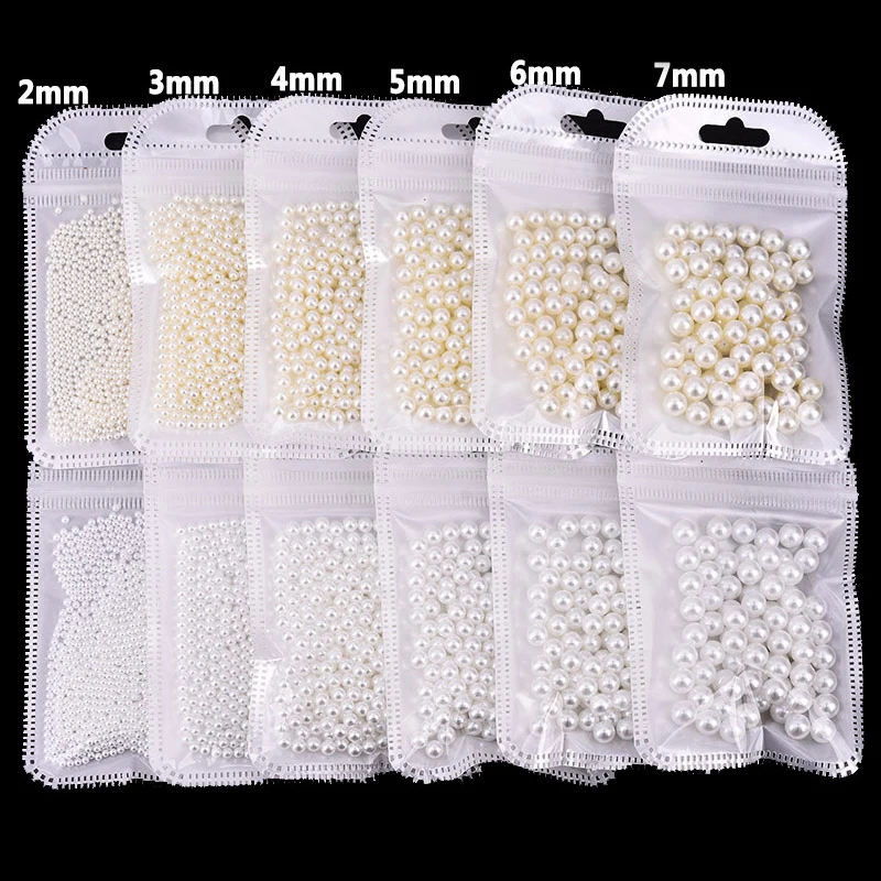 1 мешок смешанный 2 7 мм белый/слоновая кость жемчуг бисер полукруглый/120 1200pc