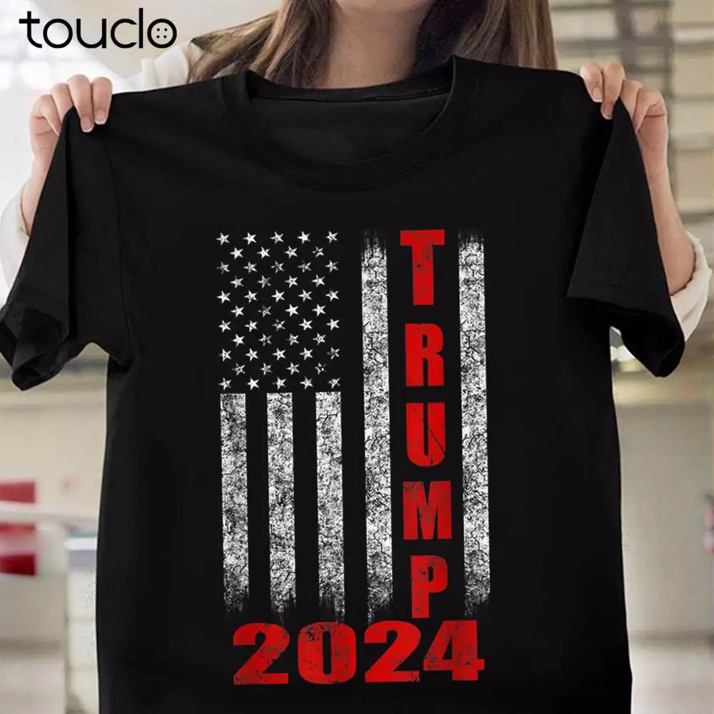 

Trump 2024 American Flag Gift T-Shirt For Men Women workout shirts for women