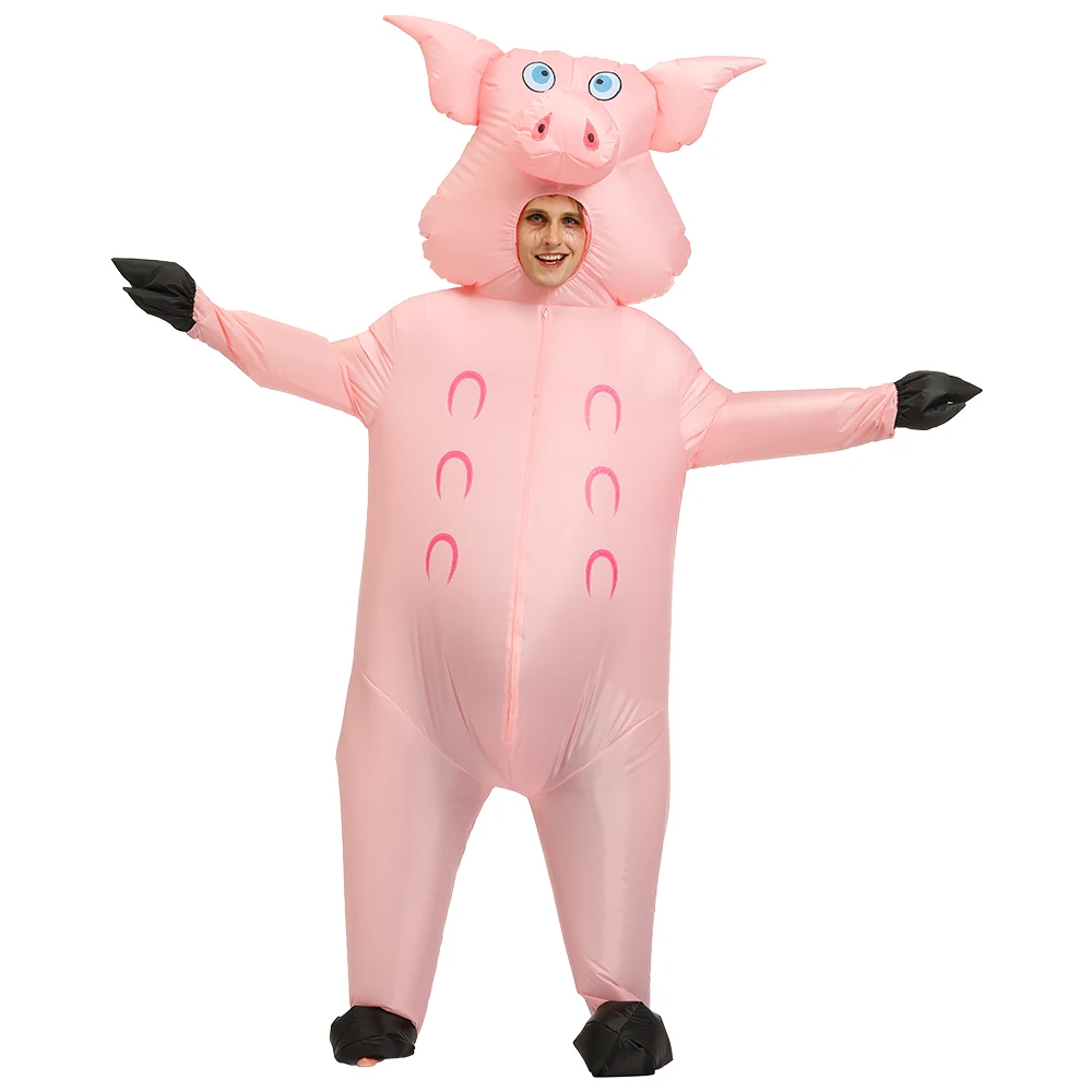Inflatable Costume Pink Pig Animal Cosplay Halloween My Hero Academia Costumes for Men Adult |