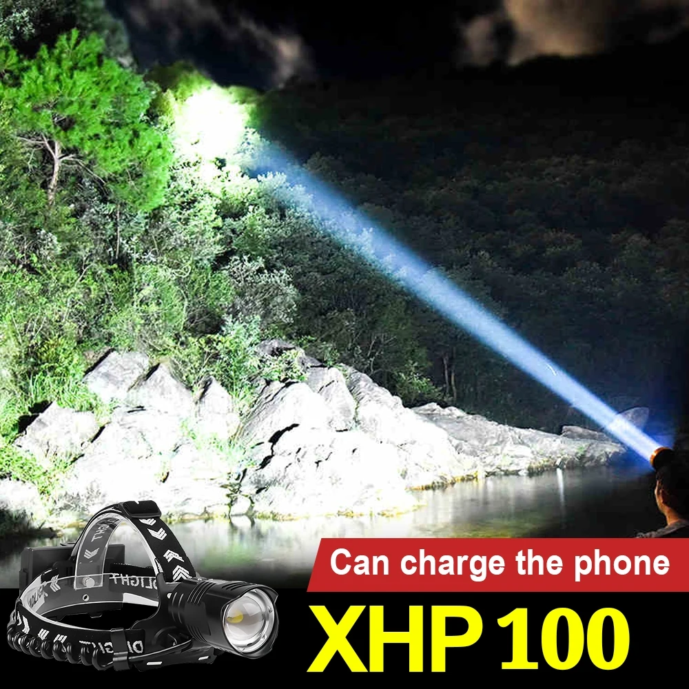 XHP100 высокий мощный Перезаряжаемые светодиодные фары 18650 головки вспышки света