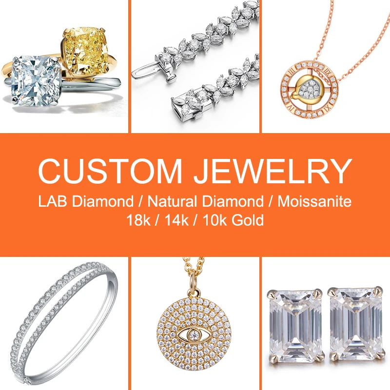 

Customize Jewelry Service 18K Gold Lab Diamond