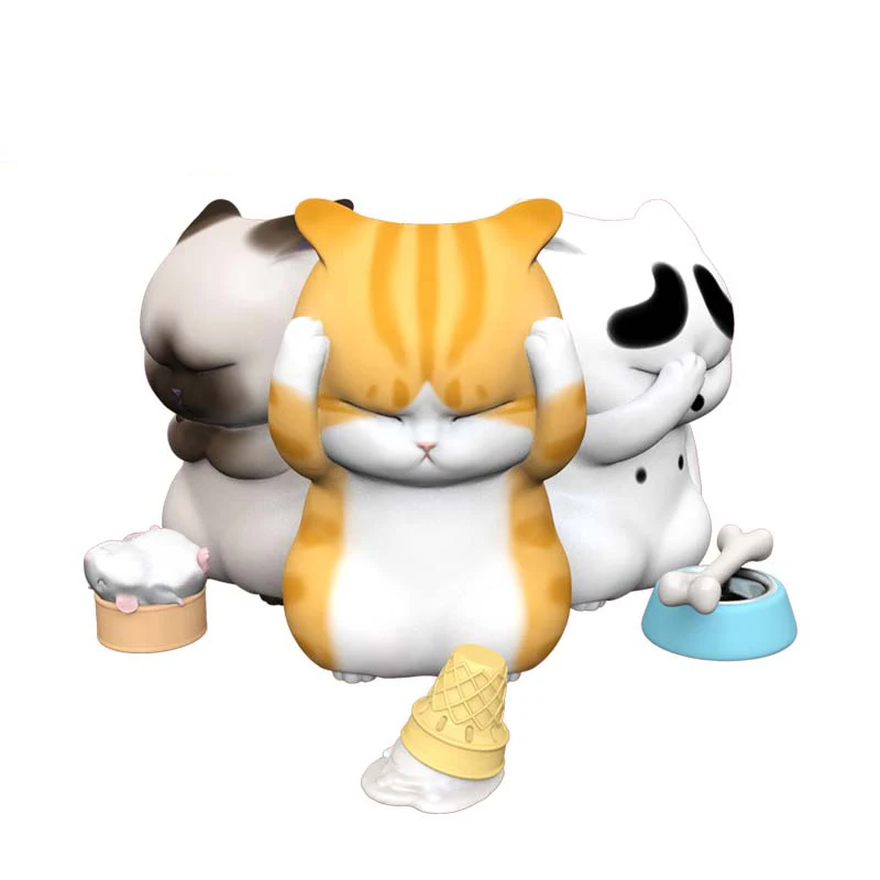 

9 pieces/set Randomly Distressed cat Cute Funny Depressed Cats Toys Anime Action Toy Figures Model Gift for Girl Friend Children