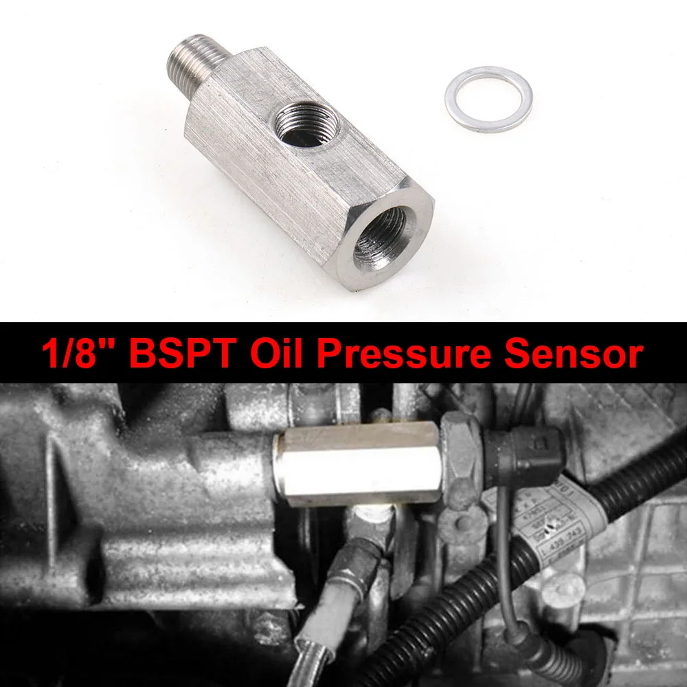 

1/8" BSPT Oil Pressure Sensor Tee to NPT Adapter Turbo Supply Feed Line Gauge 303 Stainless Steel handy fitting