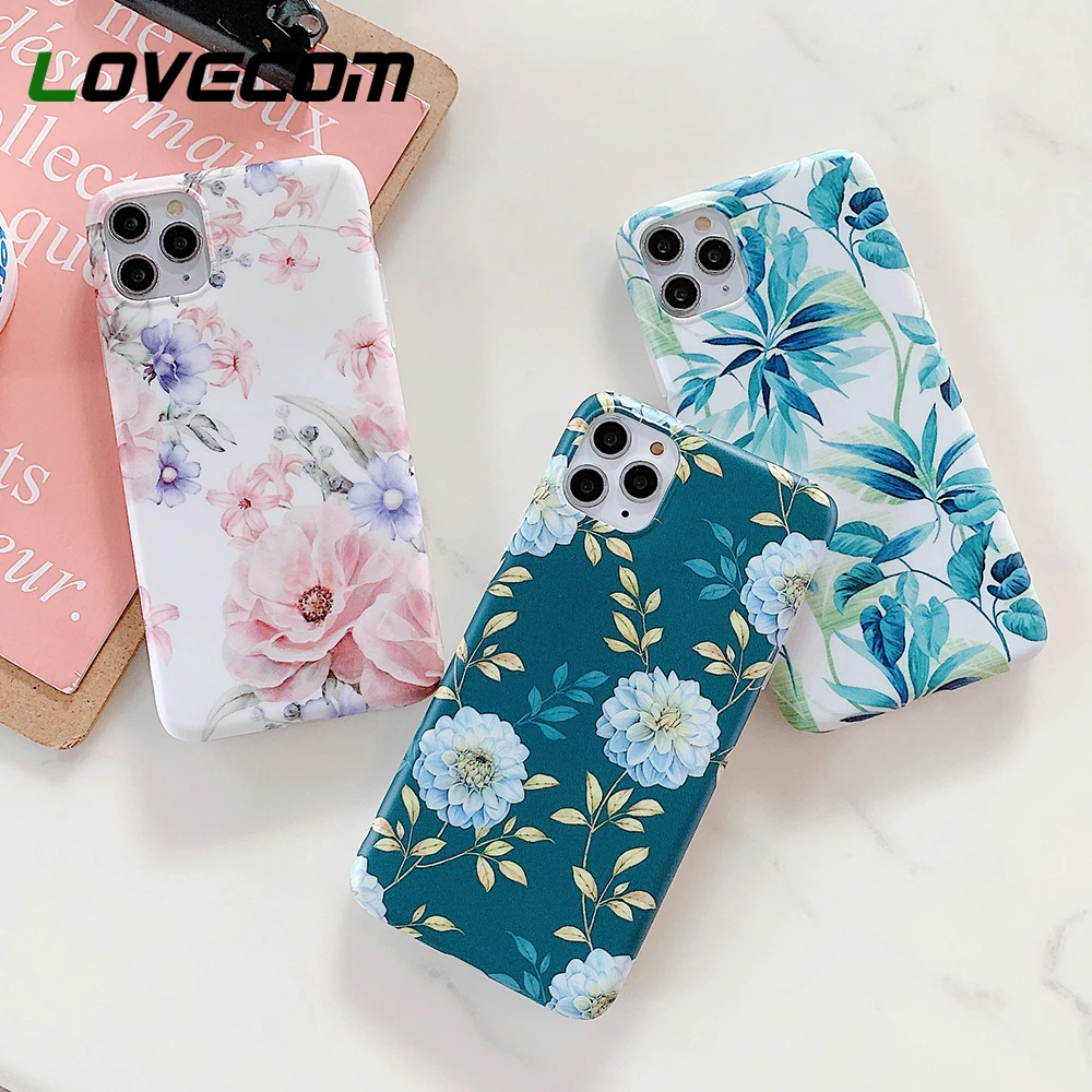 LOVECOM красивый прессованный цветок лист чехол для телефона iPhone 12 Mini 11 Pro Max XR XS 7 8 Plus X