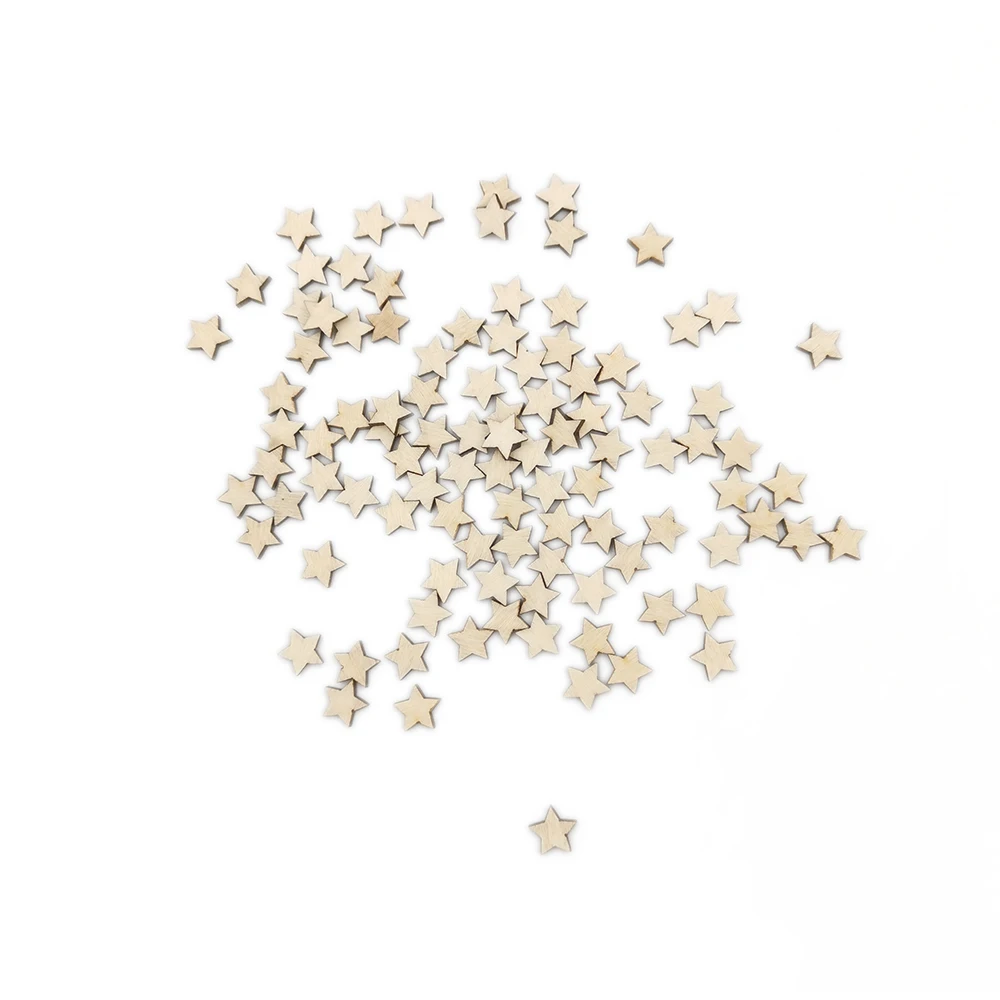 100 шт. 10 мм необработанные деревянные вырезы в форме звезды части для деревянных