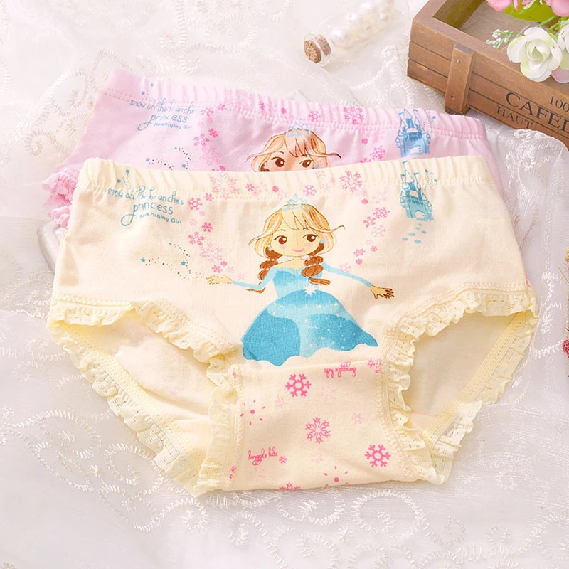 

3 Pcs/Lot Girls Panites Briefs Underwear Cotton Cartoon Triangle Panties Cute Princess Suit 2-10year