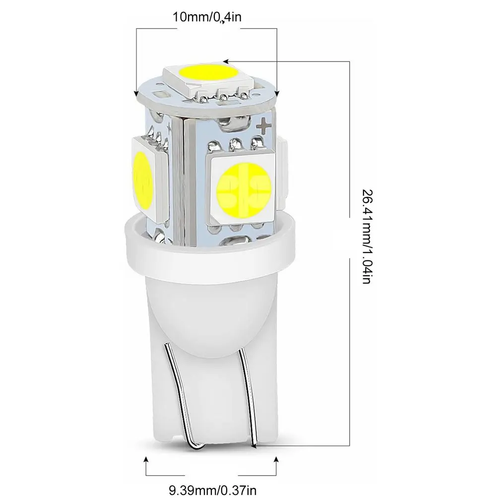 

NEW 10pcs LED Light Bulb T10 5050 5SMD LED Replacement Bulbs For Car Dome Map Door Courtesy License Plate Lights