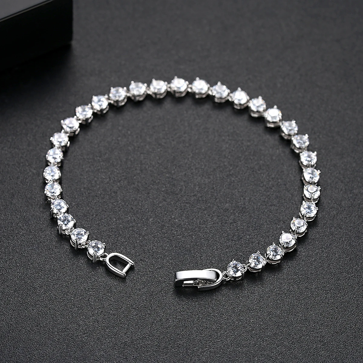 LUOTEEMI модный дизайн 3 зубца Классический прозрачный CZ Теннисный браслет