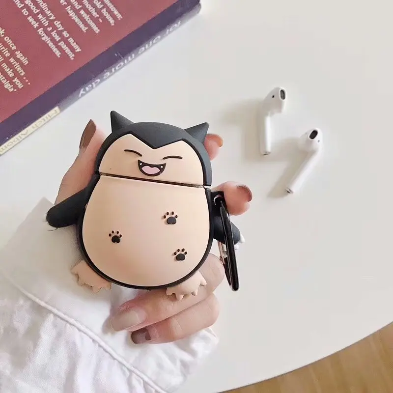 Для Apple AirPods Kawaii аниме чехол 3D милый мультфильм снорлакс кабигон медведь беспроводные наушники чехол для Airpods 2 Earpods Shell