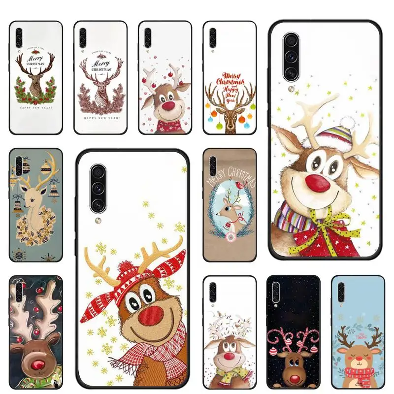 

Christmas Elk Series Phone Case For Samsung galaxy S note 7 8 9 10 20 fe edge A 6 10 20 30 50 51 70 lite plus Soft Silicone