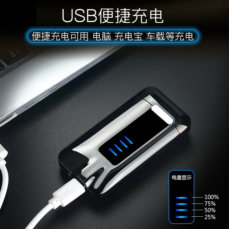 С сенсорной панелью двухрядная дуговая Зажигалка Батарея Дисплей электрическая