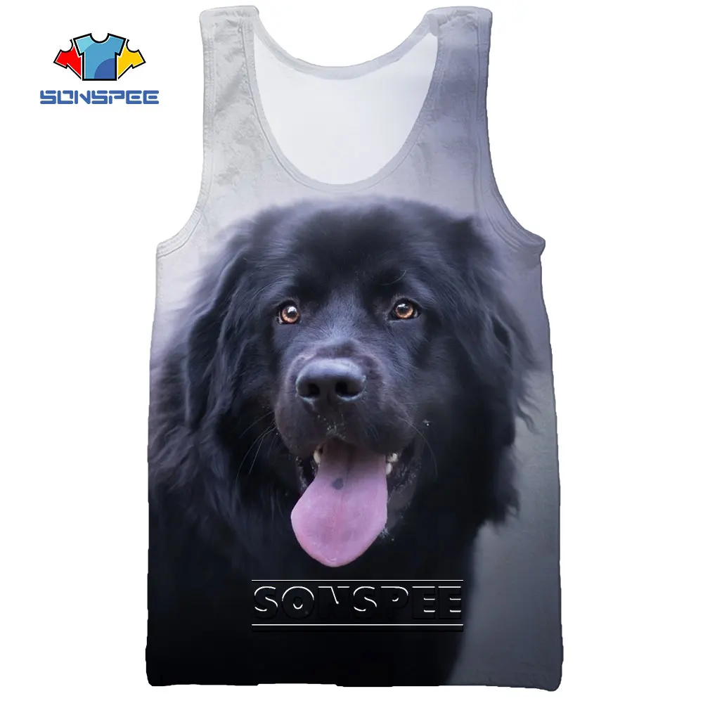 

SONSPEE Dog Animal Labrador Golden Retriever Beach Men's Tank Tops Gym Clothing Bodybuilding 3D Print Men Sleeveless Vest Shirt