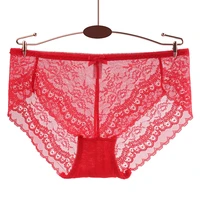 4pcslot high stretch lace mesh women panties mid waist sexy transparent solid girl underpants female lingerie ladies briefs