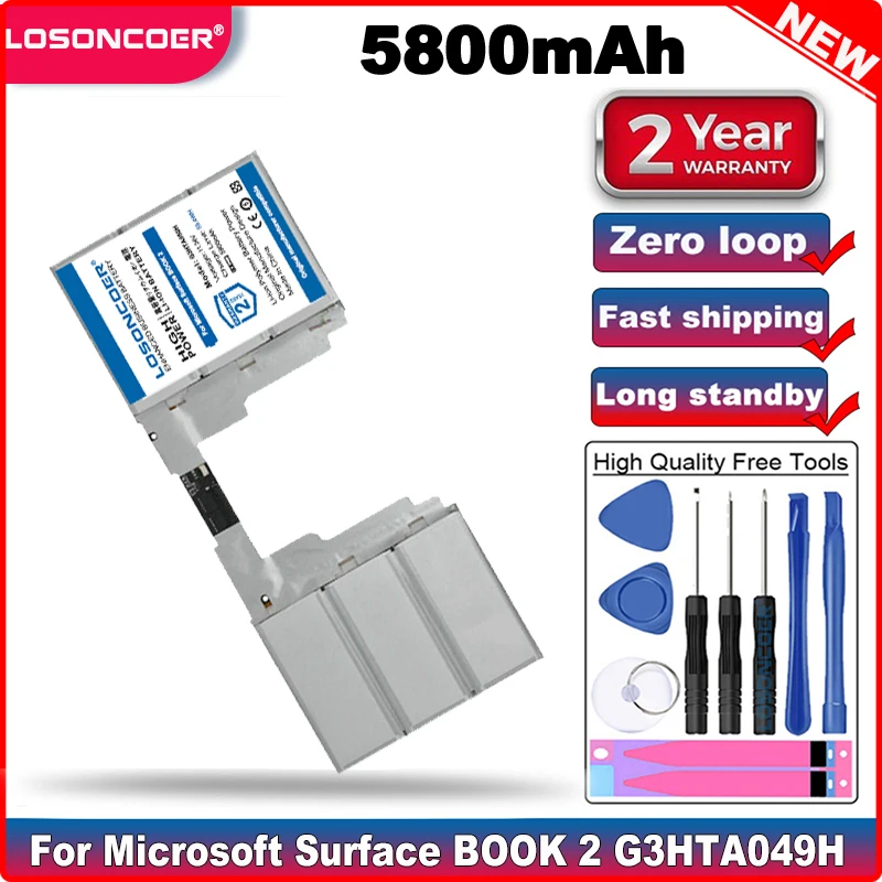 LOSONCOER 5800 мА/ч G3HTA050H G3HTA049H ноутбук Батарея для Microsoft Surface BOOK 2 15 ''клавиатура в