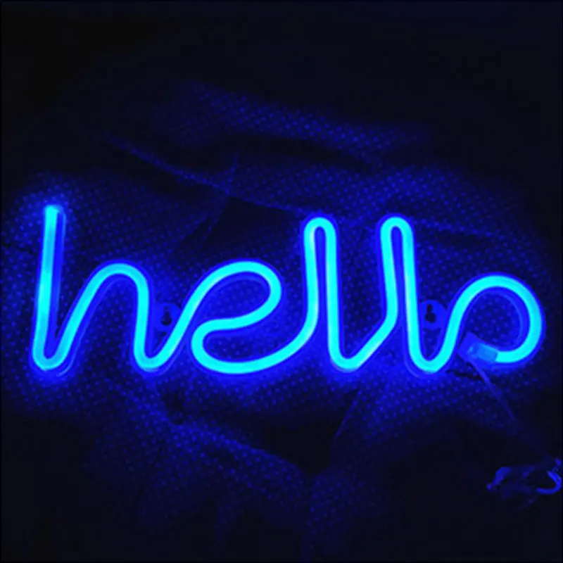 Hello неоновый светильник магазин поздравительных вывесок светодиодный настенный